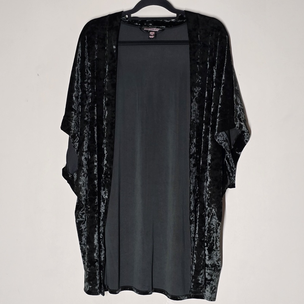 Victoria's Secret Crushed Velvet Kimono Cardigan Green M/L‎ Velour Lounge Robe